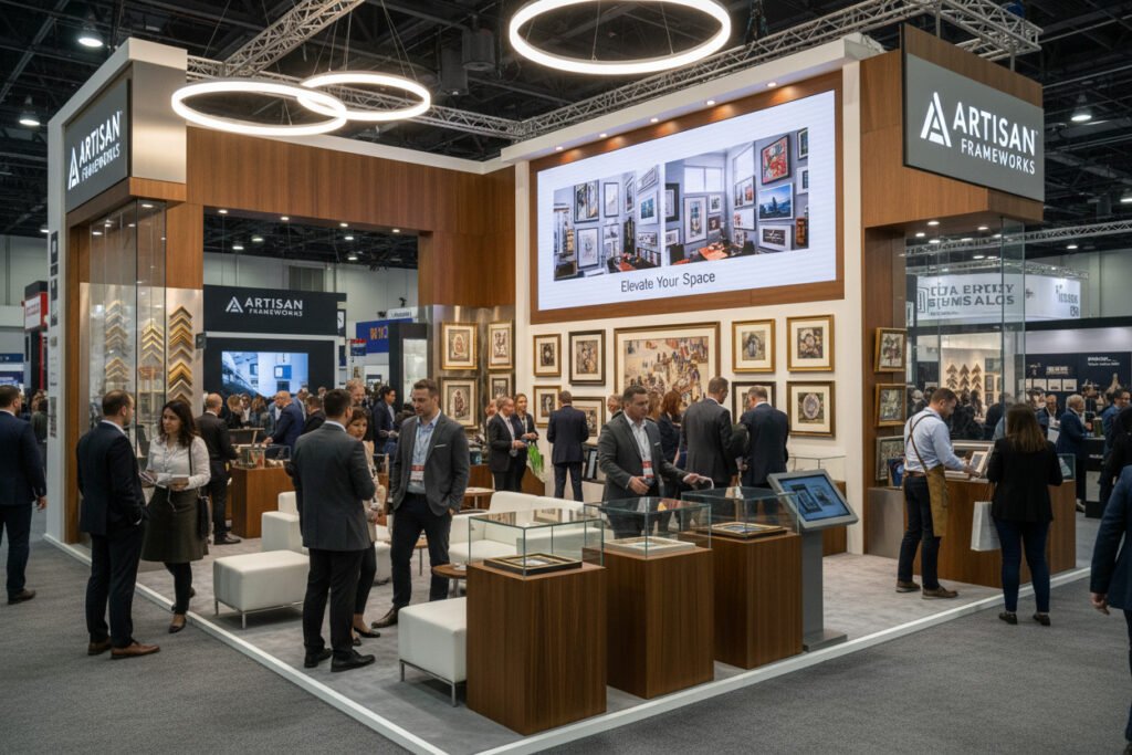 Custom exhibition stand by exhibition stand builders in New York at a trade expo
