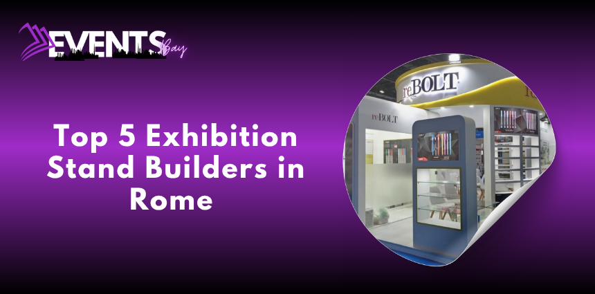 custom exhibition stand designed for a trade show in Rome